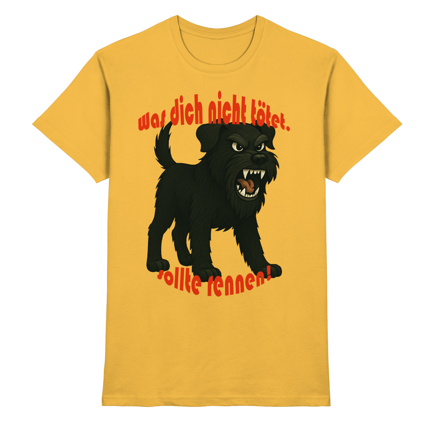 T-Shirt Schnauzer Schwarz "Was dich nicht tötet" - Premium Shirt