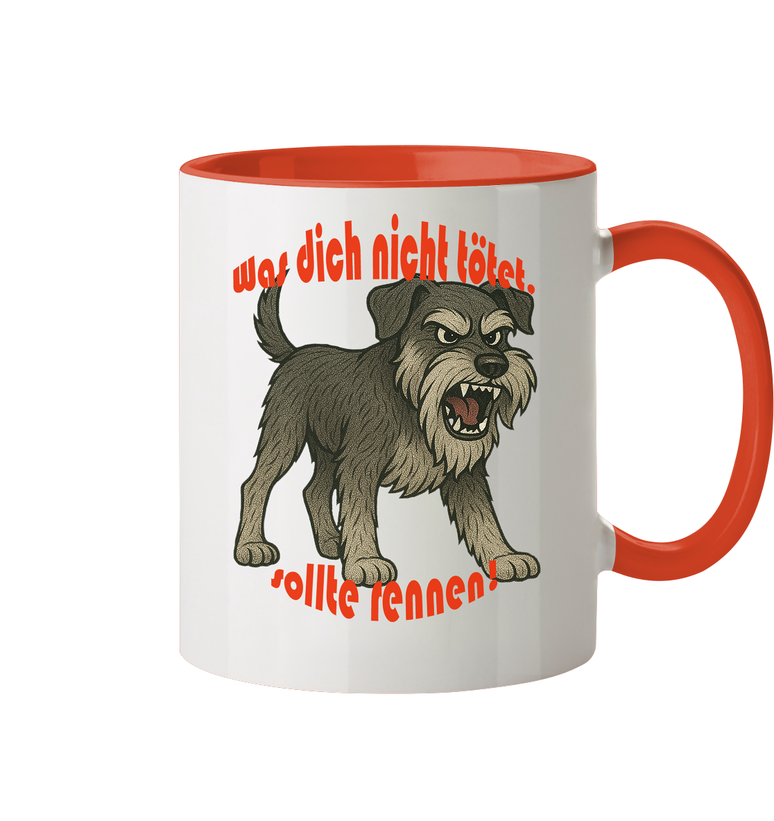 Tasse, zweifarbig Schnauzer Pfeffersalz "Was dich nicht tötet" - Tasse zweifarbig