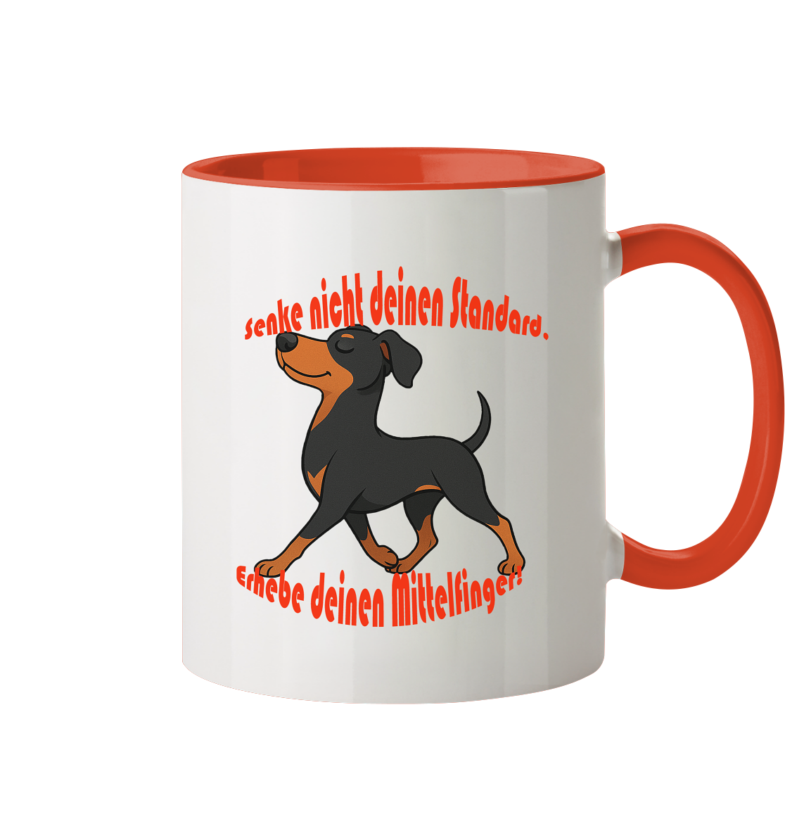 Tasse, zweifarbig Deutscher Pinscher Schwarzrot "Standard" - Tasse zweifarbig