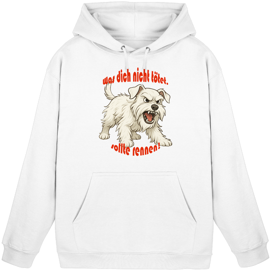 Hoodie Zwergschnauzer Weiß "Was dich nicht tötet" - Basic Unisex Hoodie