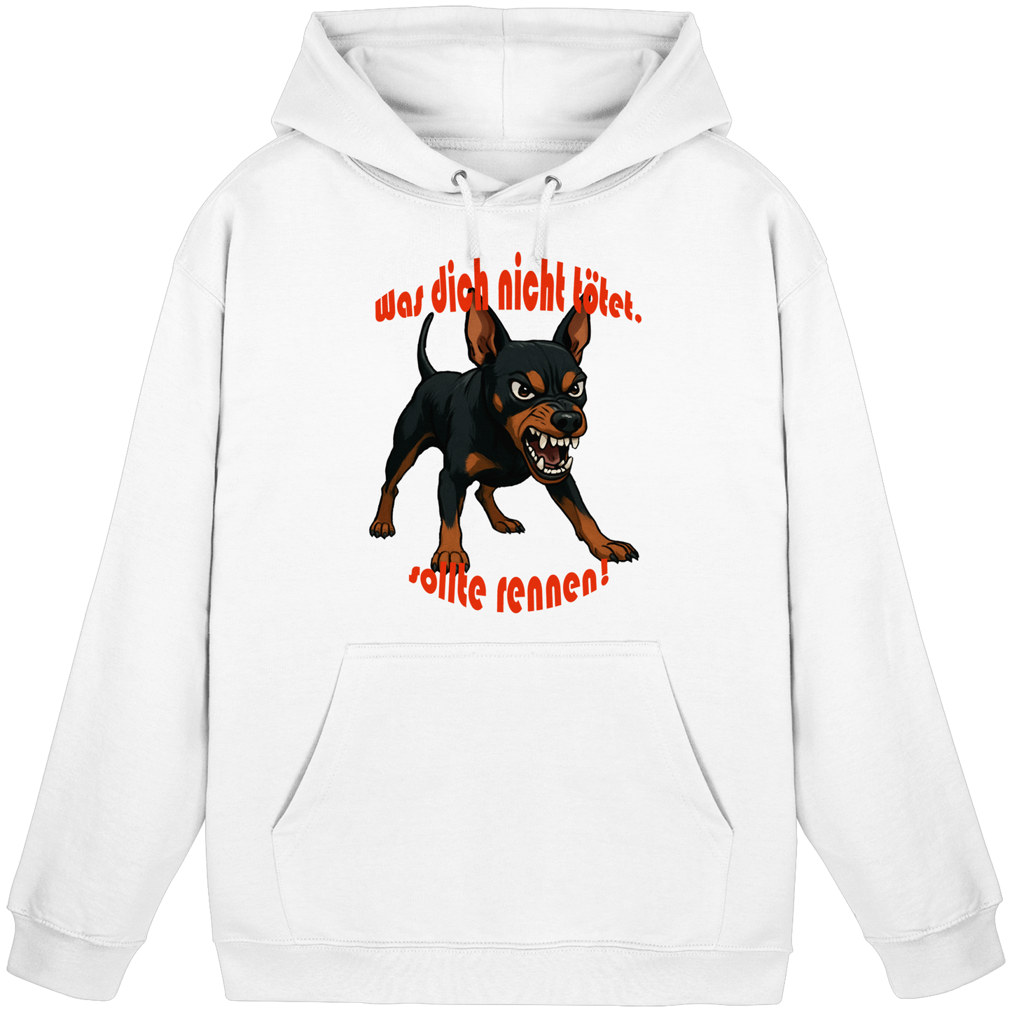 Hoodie Zwergpinscher Schwarzrot "Was dich nicht tötet" - Basic Unisex Hoodie