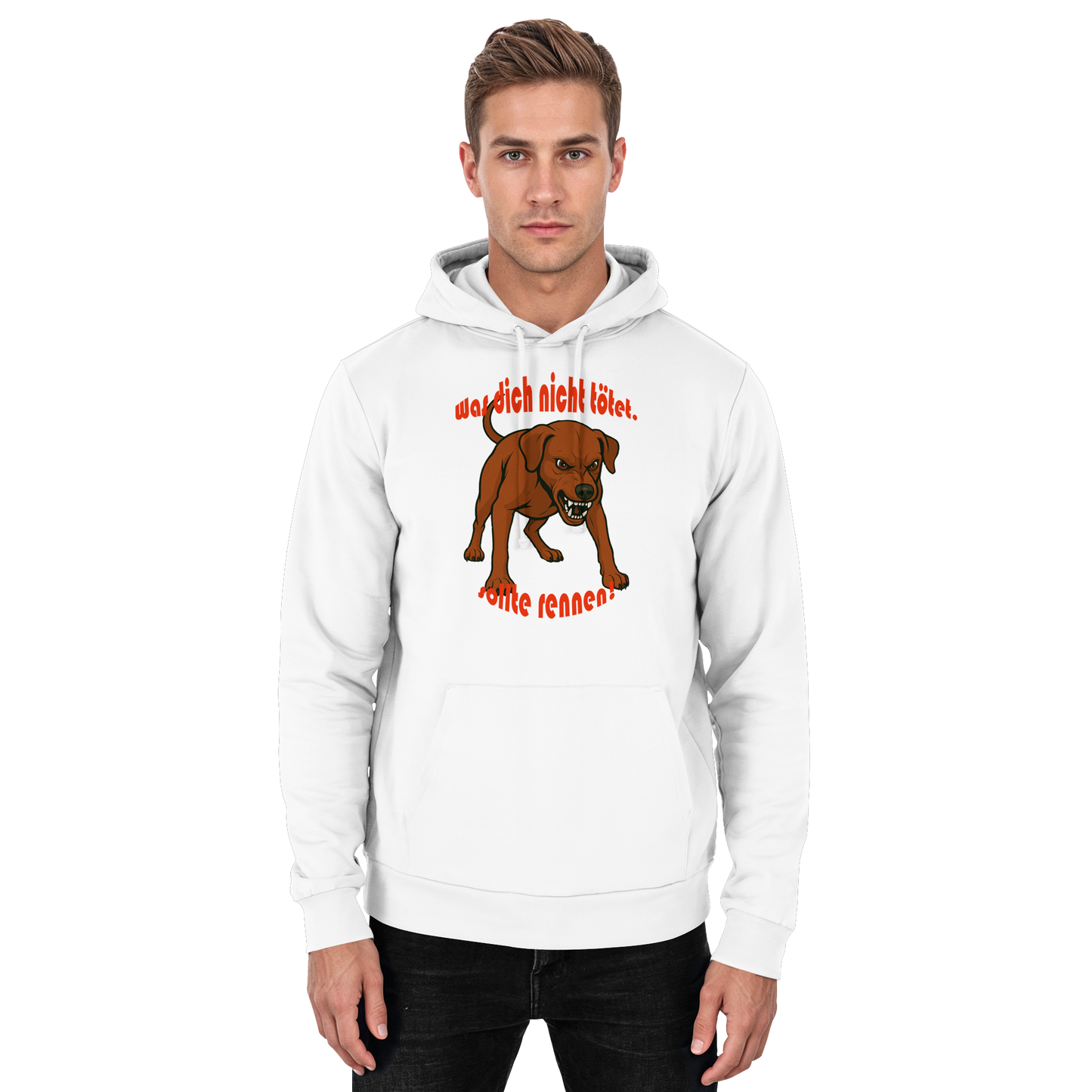 Hoodie Deutscher Pinscher Rot "Was dich nicht tötet" - Basic Unisex Hoodie