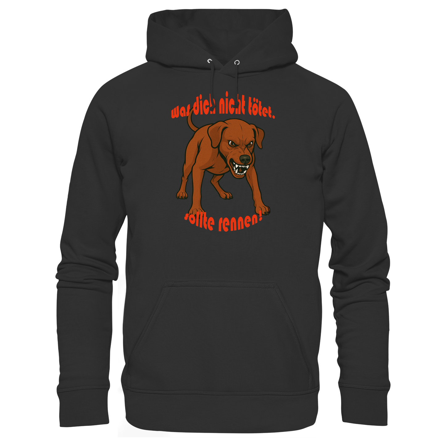 Hoodie Deutscher Pinscher Rot "Was dich nicht tötet" - Basic Unisex Hoodie