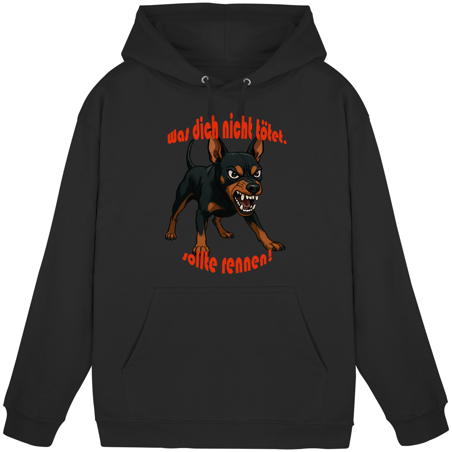 Hoodie Zwergpinscher Schwarzrot "Was dich nicht tötet" - Basic Unisex Hoodie