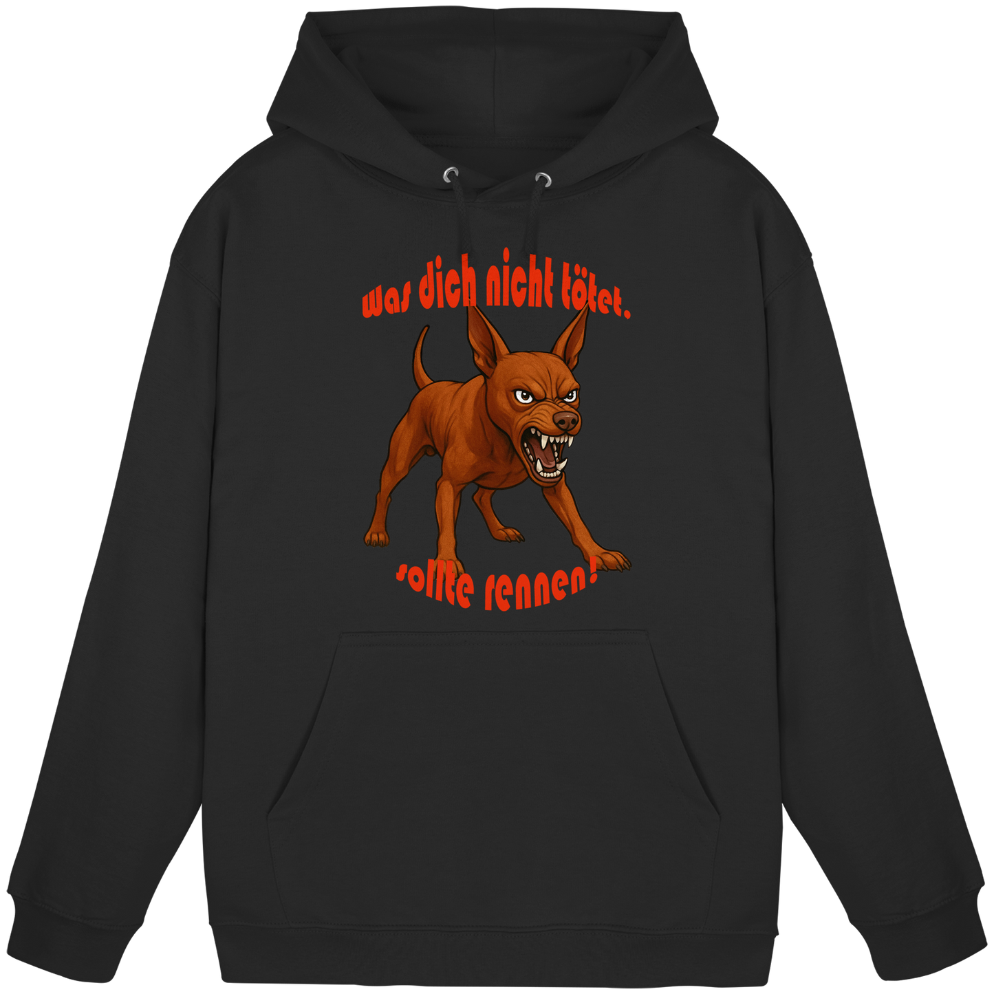 Hoodie Zwergpinscher Rot "Was dich nicht tötet" - Basic Unisex Hoodie