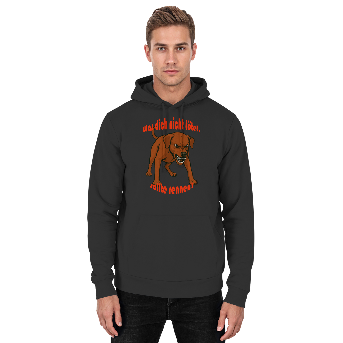 Hoodie Deutscher Pinscher Rot "Was dich nicht tötet" - Basic Unisex Hoodie