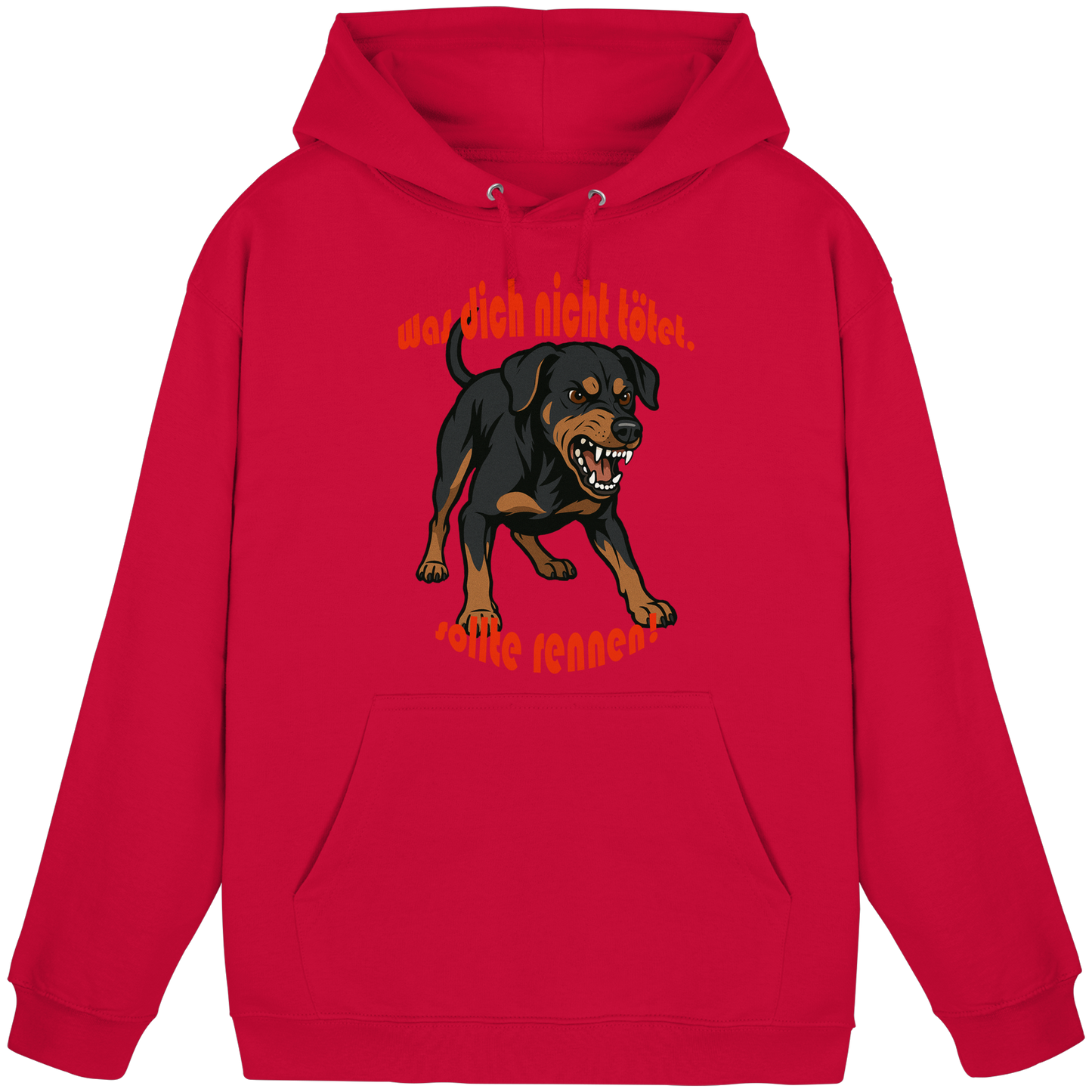 Hoodie Deutscher Pinscher Schwarzrot "Was dich nicht tötet" - Basic Unisex Hoodie
