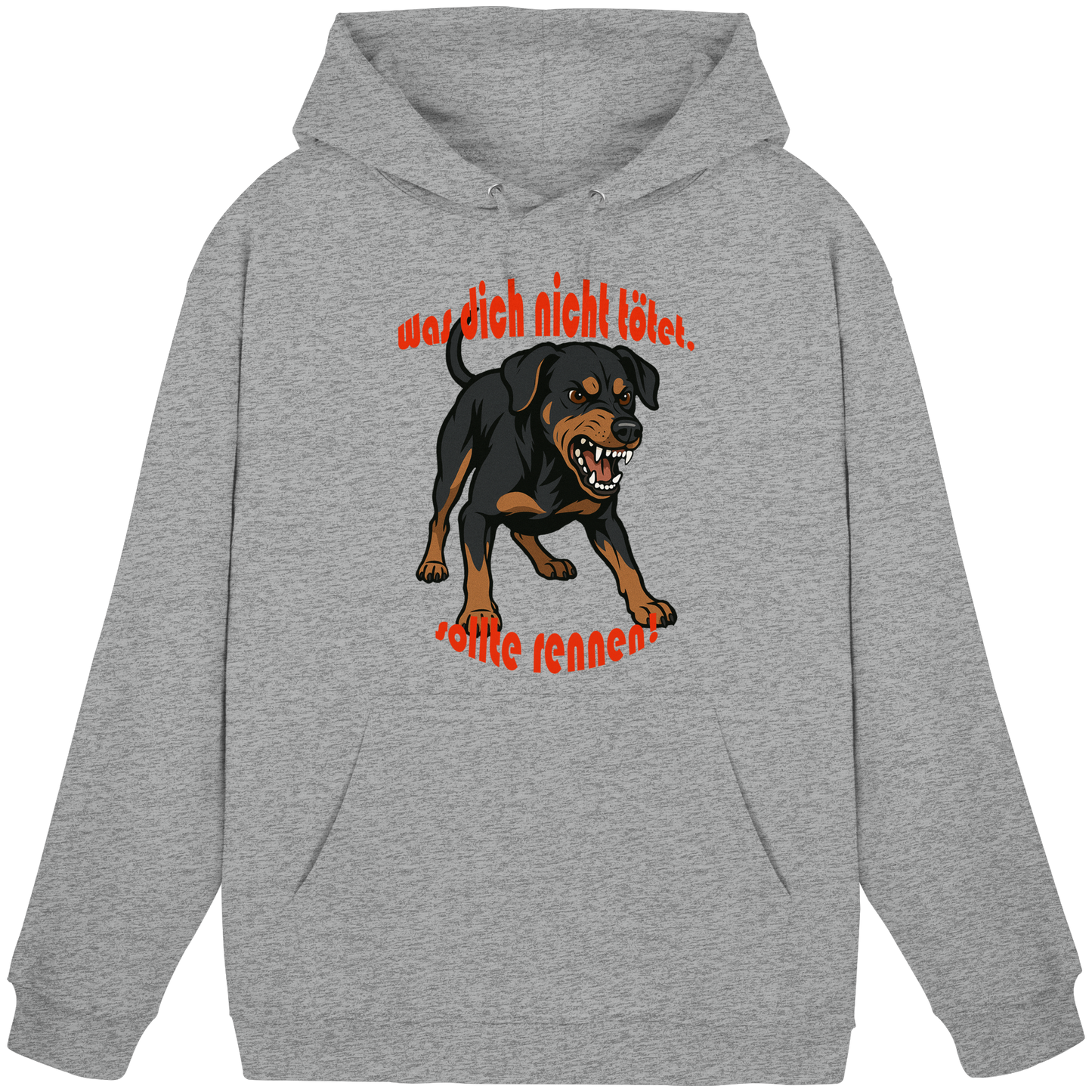Hoodie Deutscher Pinscher Schwarzrot "Was dich nicht tötet" - Basic Unisex Hoodie