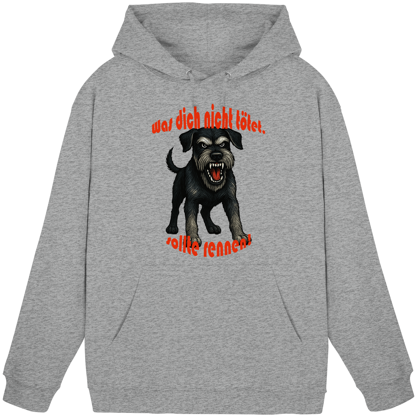 Hoodie Riesenschnauzer Schwarzsilber "Was dich nicht tötet" - Basic Unisex Hoodie