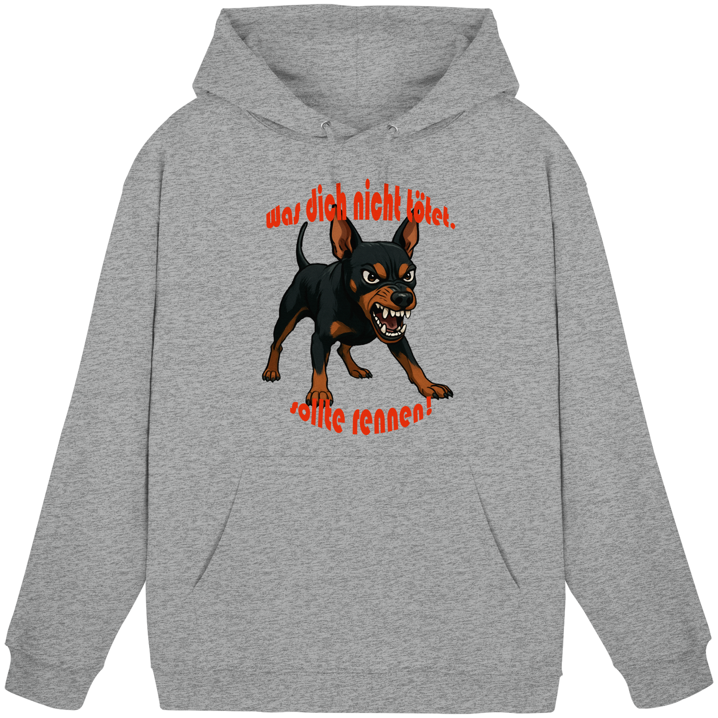 Hoodie Zwergpinscher Schwarzrot "Was dich nicht tötet" - Basic Unisex Hoodie