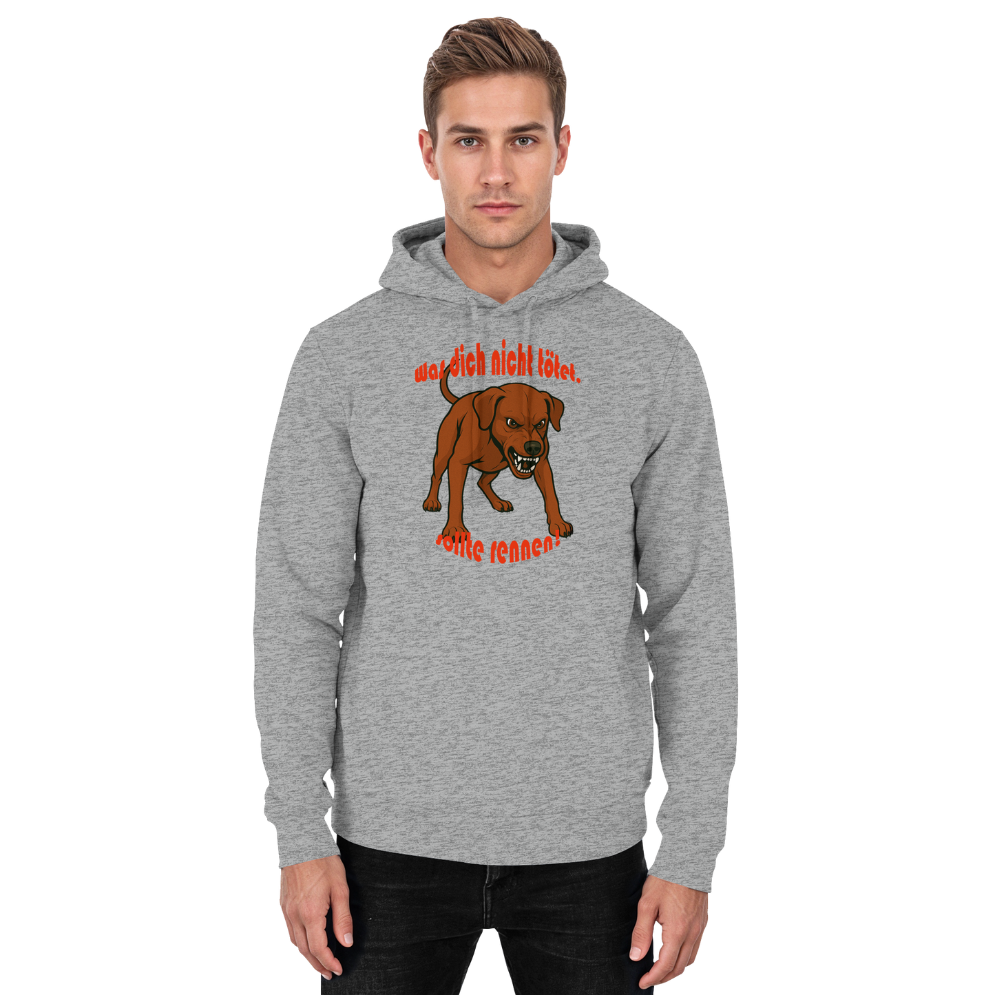 Hoodie Deutscher Pinscher Rot "Was dich nicht tötet" - Basic Unisex Hoodie