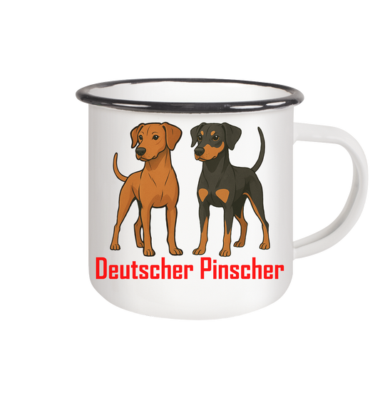 Tasse, zweifarbig "Deutscher Pinscher" - Emaille Tasse (Black)