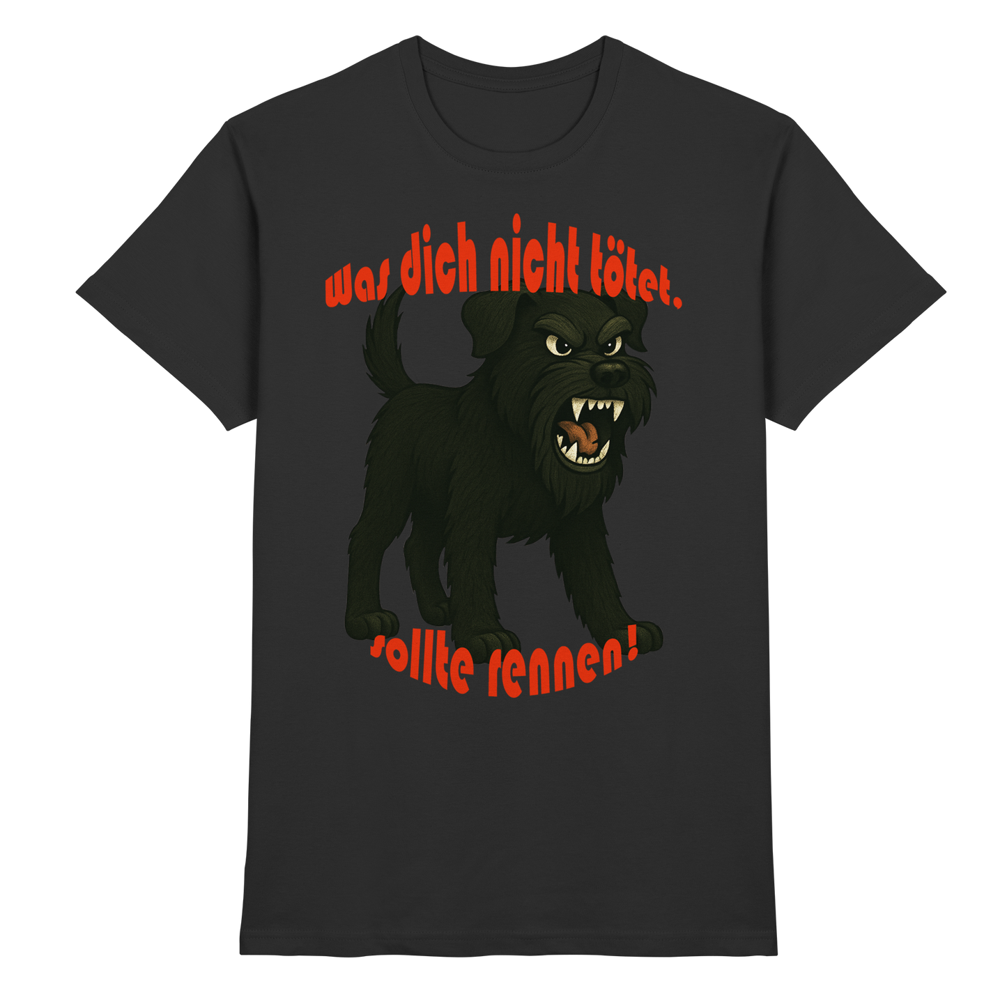 T-Shirt Schnauzer Schwarz "Was dich nicht tötet" - Premium Shirt