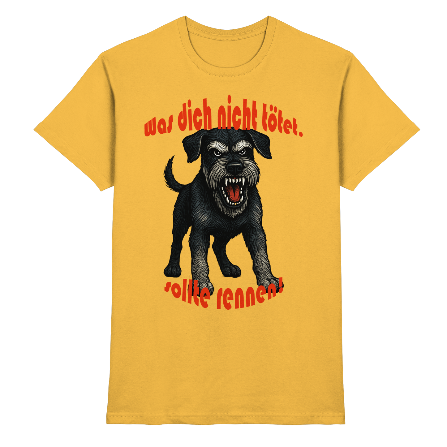 T-Shirt Riesenschnauzer Schwarzsilber "Was dich nicht tötet" - Premium Shirt