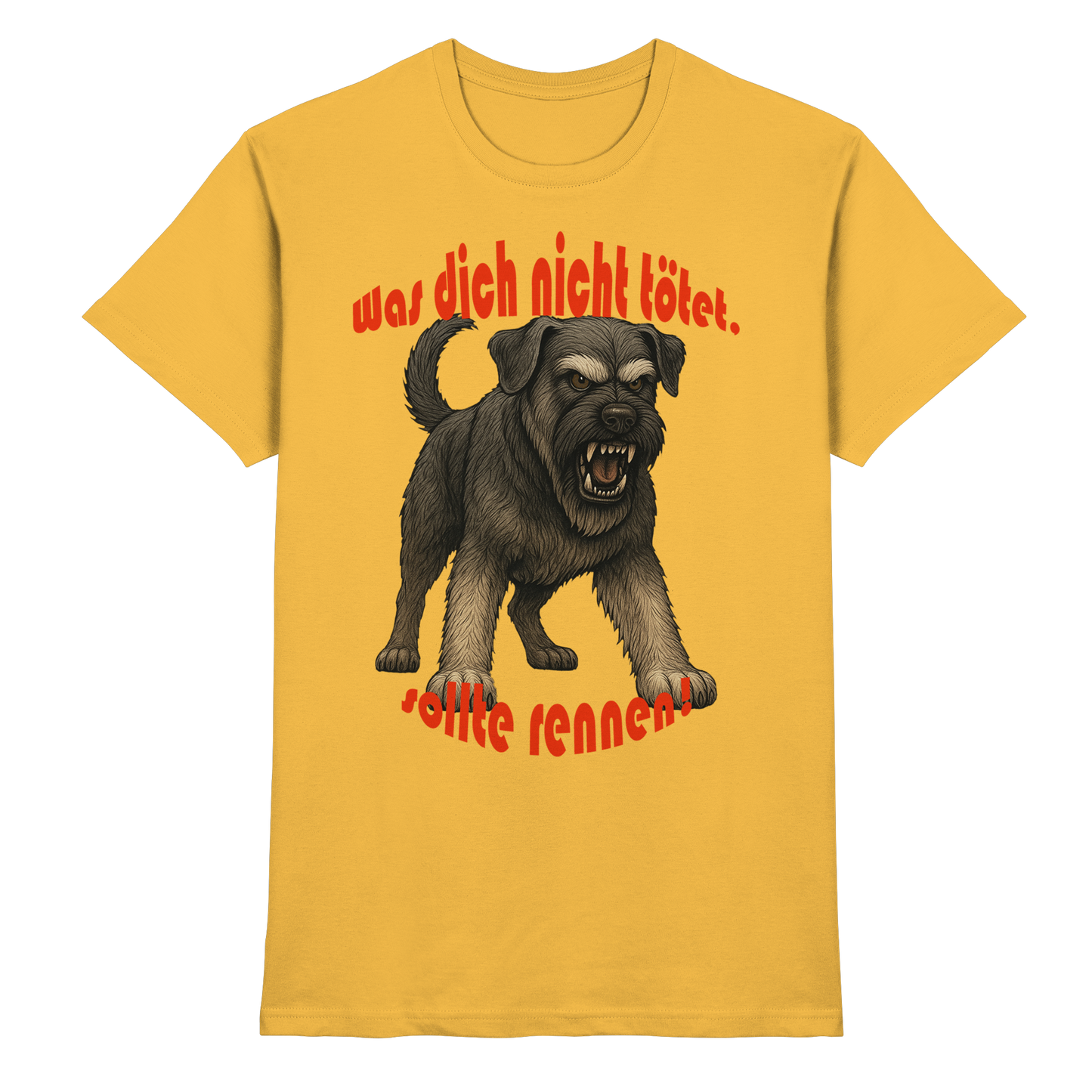 T-Shirt Riesenschnauzer Pfeffersalz "Was dich nicht tötet" - Premium Shirt