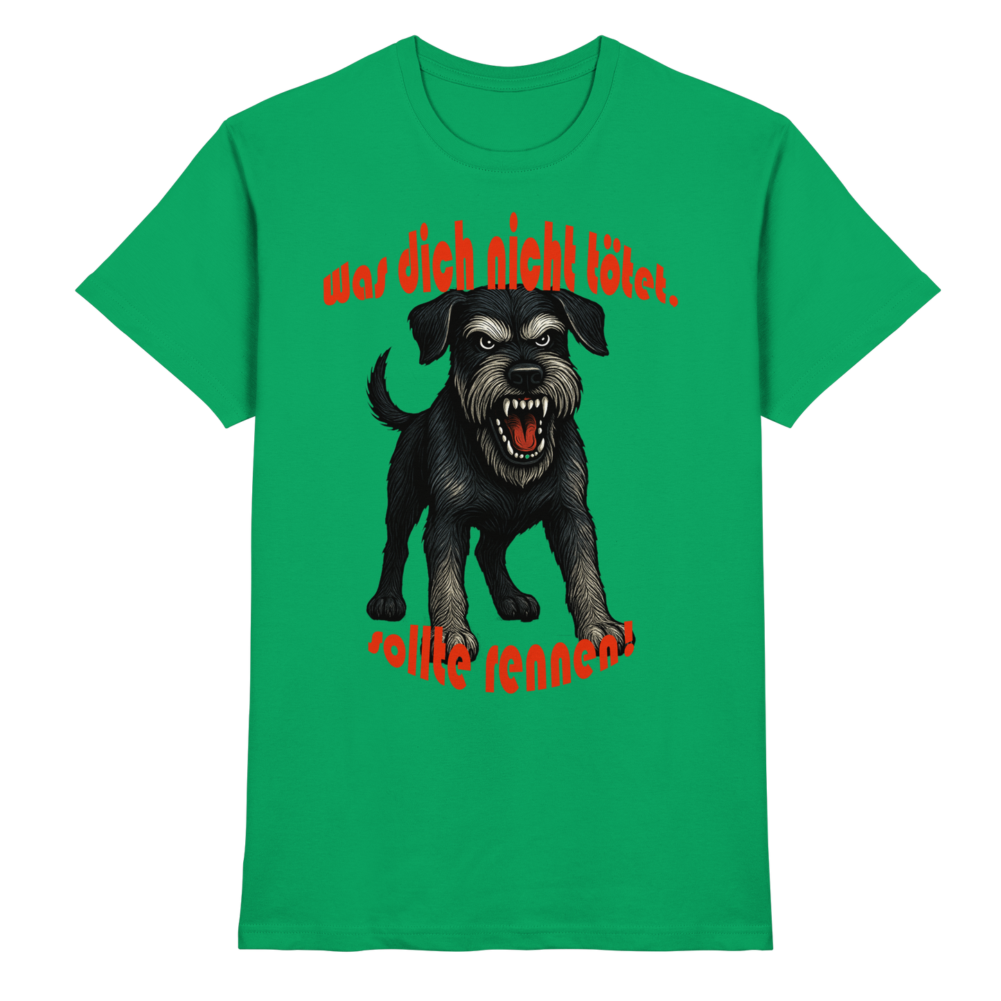 T-Shirt Riesenschnauzer Schwarzsilber "Was dich nicht tötet" - Premium Shirt