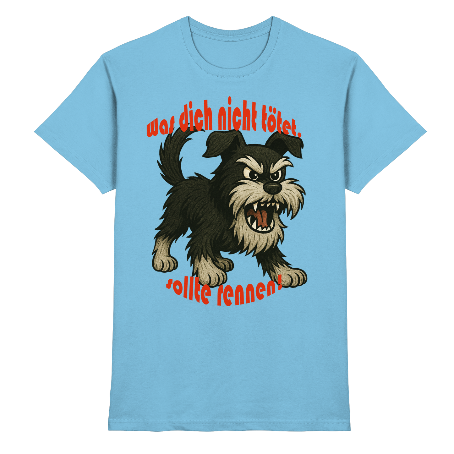 T-Shirt Zwergschnauzer Schwarzsilber "Was dich nicht tötet" - Premium Shirt