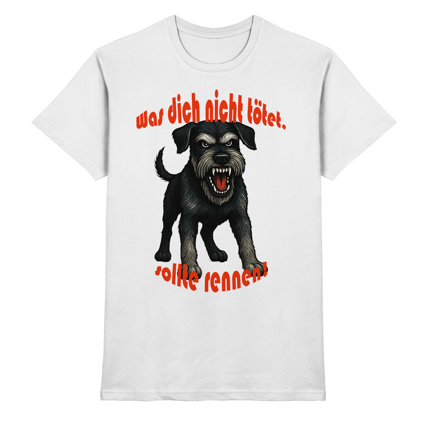 T-Shirt Riesenschnauzer Schwarzsilber "Was dich nicht tötet" - Premium Shirt