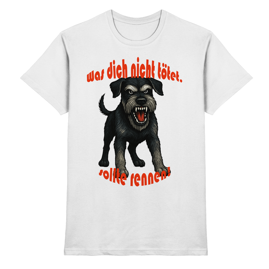T-Shirt Riesenschnauzer Schwarzsilber "Was dich nicht tötet" - Premium Shirt