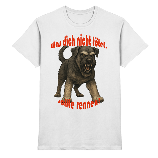 T-Shirt Riesenschnauzer Pfeffersalz "Was dich nicht tötet" - Premium Shirt