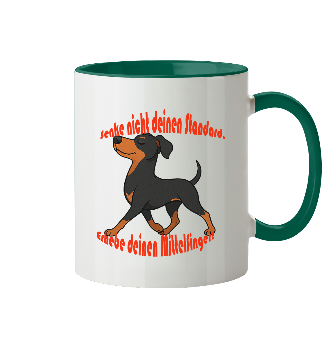 Tasse, zweifarbig Deutscher Pinscher Schwarzrot "Standard" - Tasse zweifarbig