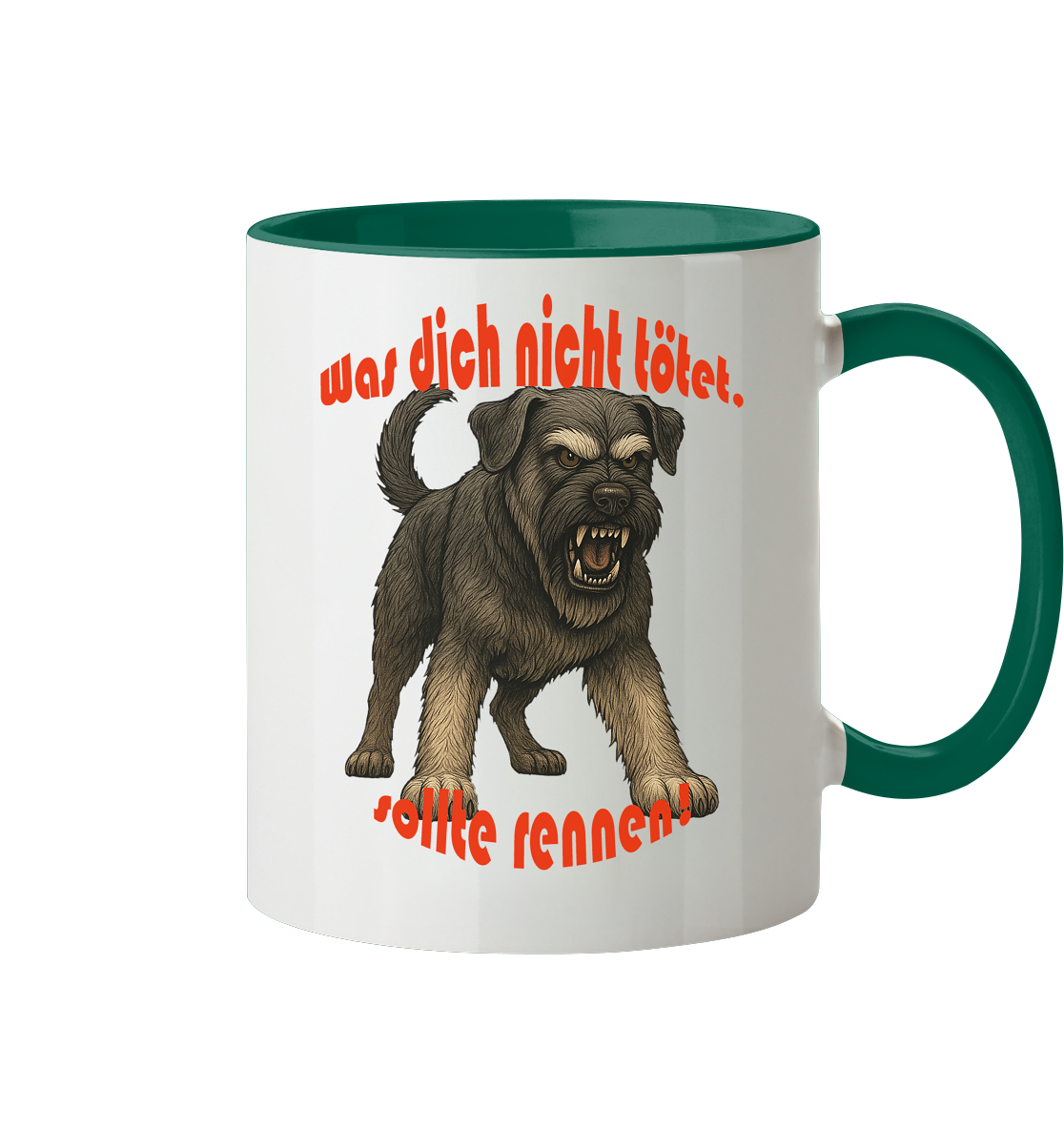 Tasse, zweifarbig Riesenschnauzer Pfeffersalz "Was dich nicht tötet" - Tasse zweifarbig