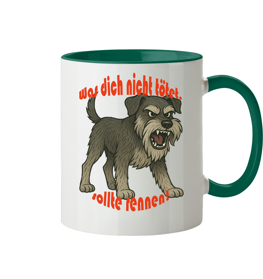 Tasse, zweifarbig Schnauzer Pfeffersalz "Was dich nicht tötet" - Tasse zweifarbig
