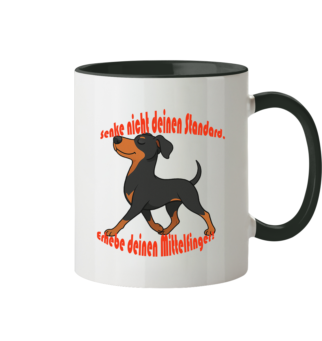 Tasse, zweifarbig Deutscher Pinscher Schwarzrot "Standard" - Tasse zweifarbig