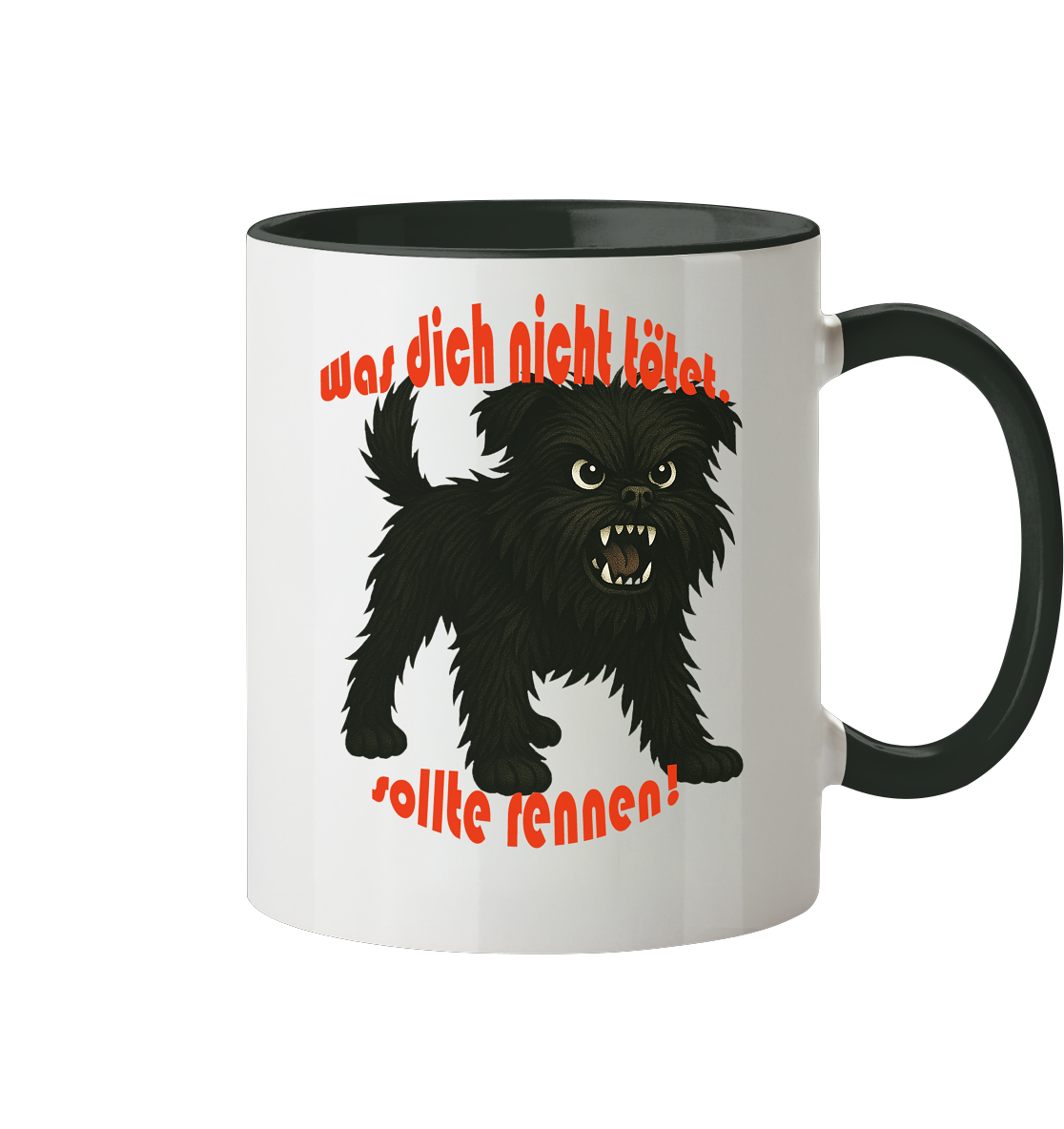Tasse, zweifarbig Affenpinscher "Was dich nicht tötet" - Tasse zweifarbig
