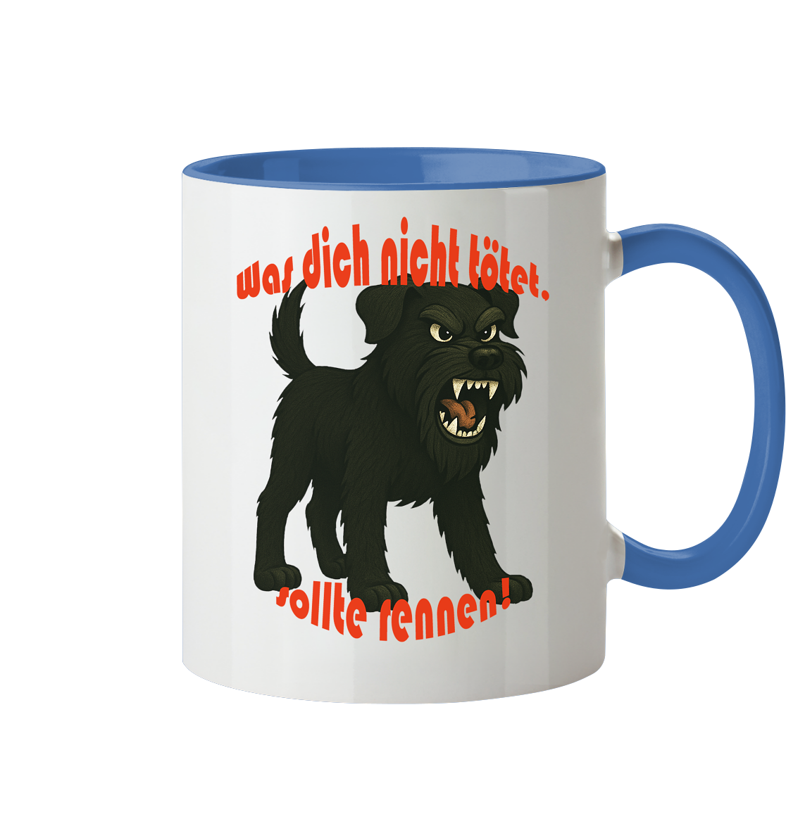 Tasse, zweifarbig Schnauzer Schwarz "Was dich nicht tötet" - Tasse zweifarbig