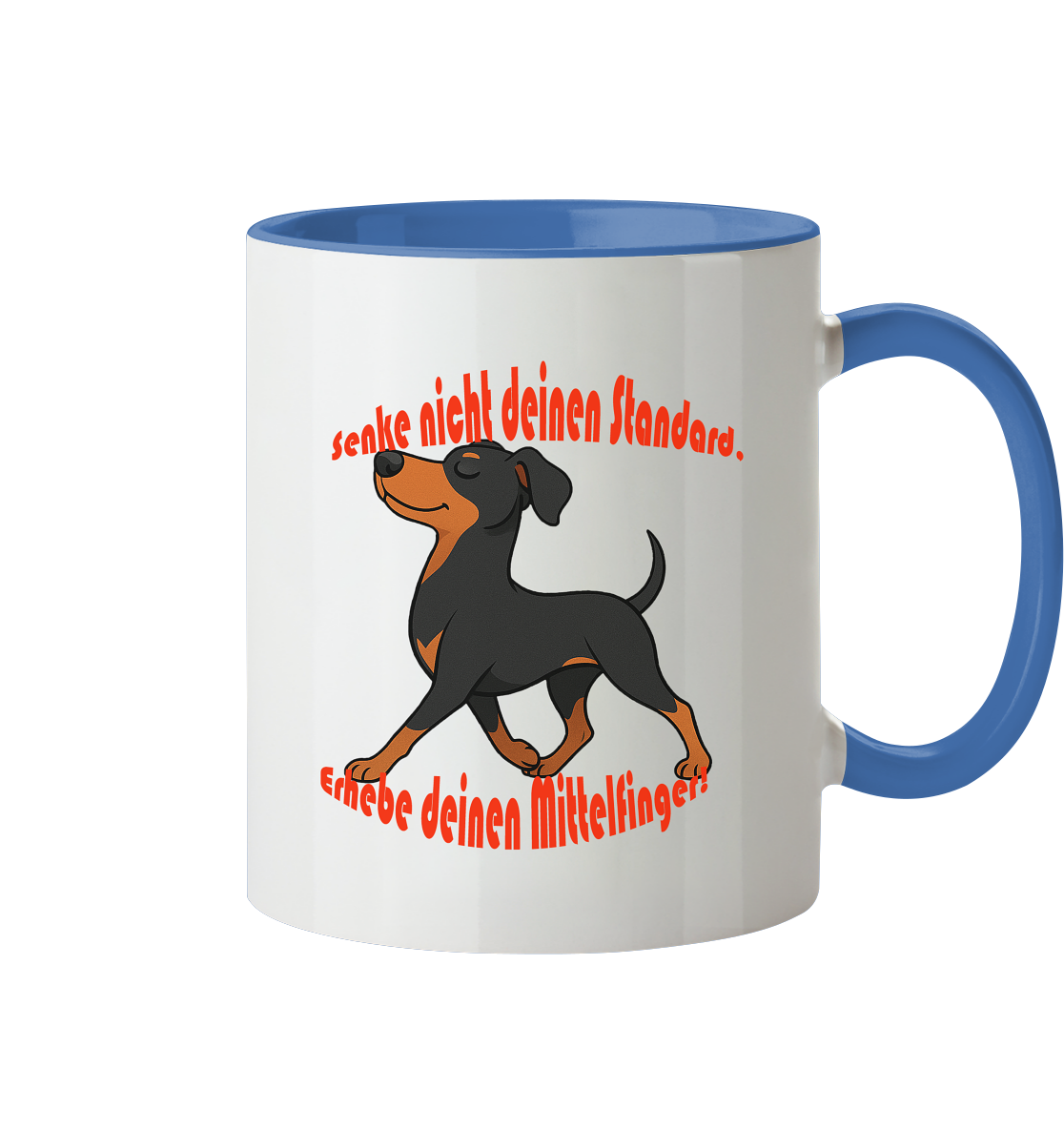 Tasse, zweifarbig Deutscher Pinscher Schwarzrot "Standard" - Tasse zweifarbig