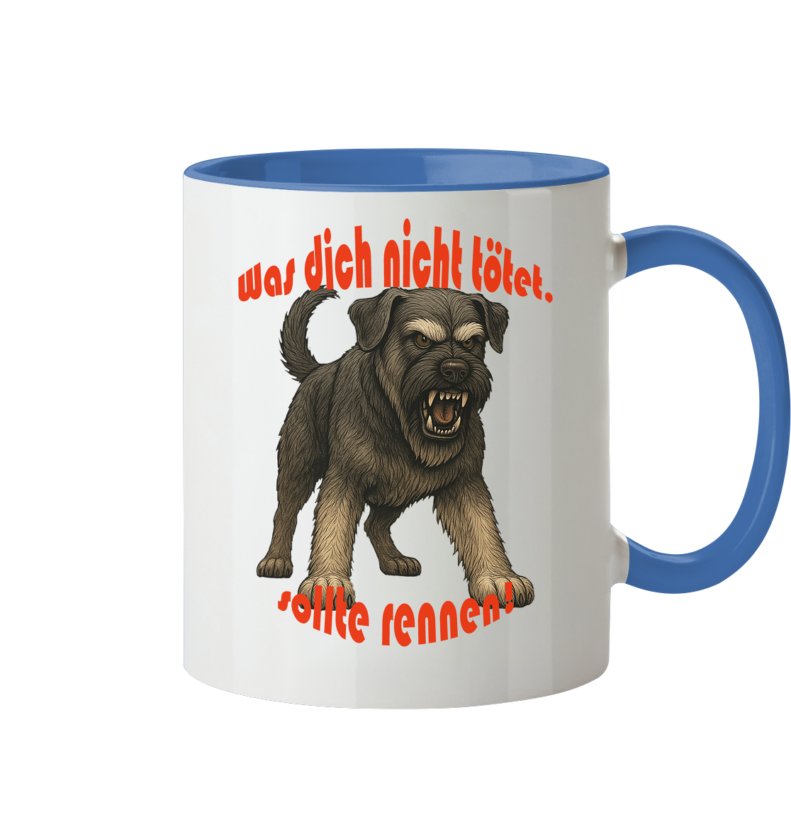 Tasse, zweifarbig Riesenschnauzer Pfeffersalz "Was dich nicht tötet" - Tasse zweifarbig