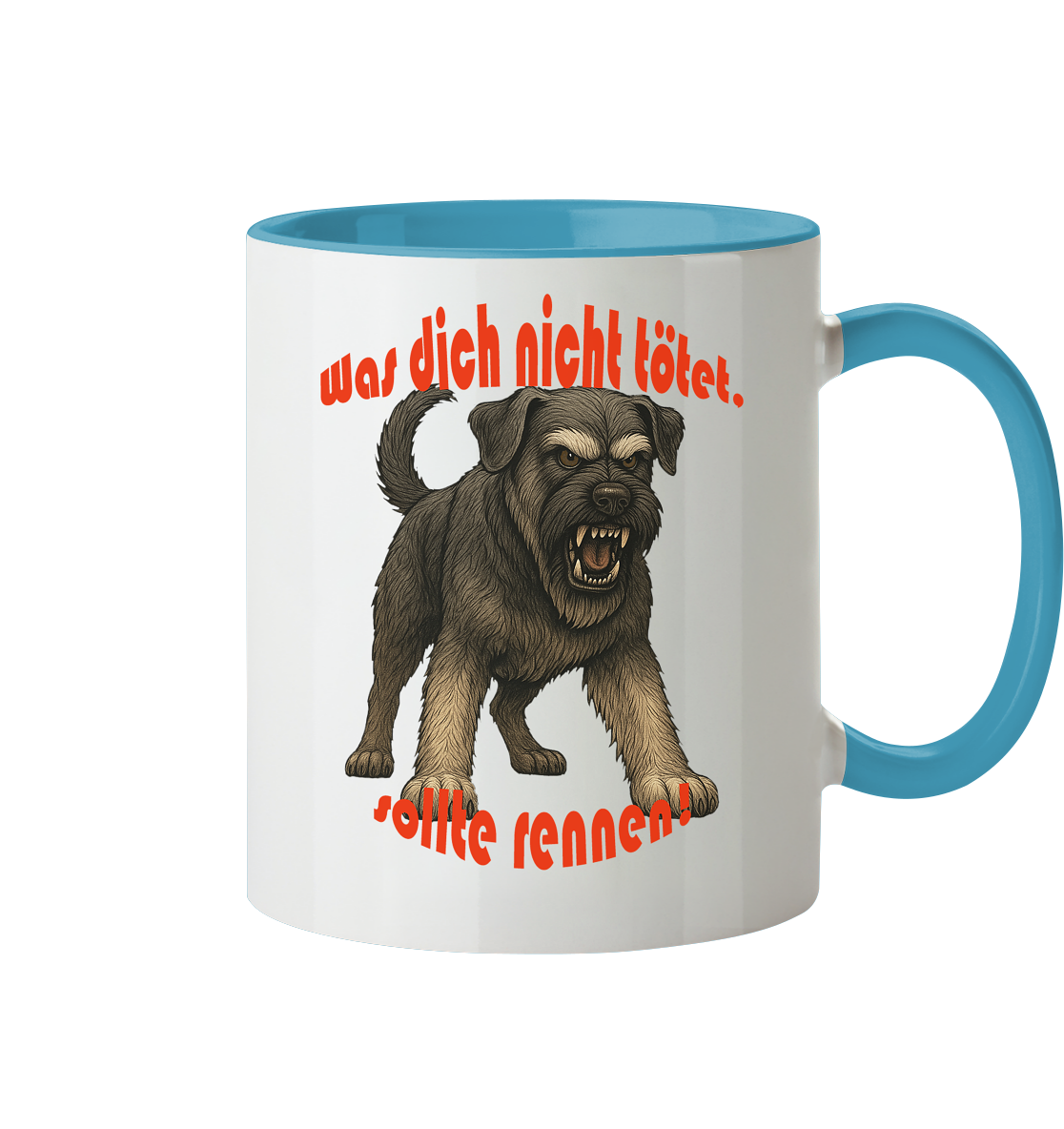 Tasse, zweifarbig Riesenschnauzer Pfeffersalz "Was dich nicht tötet" - Tasse zweifarbig