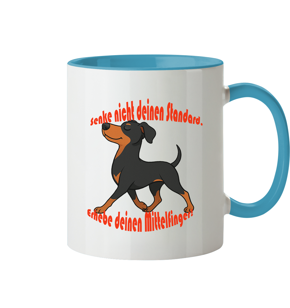 Tasse, zweifarbig Deutscher Pinscher Schwarzrot "Standard" - Tasse zweifarbig