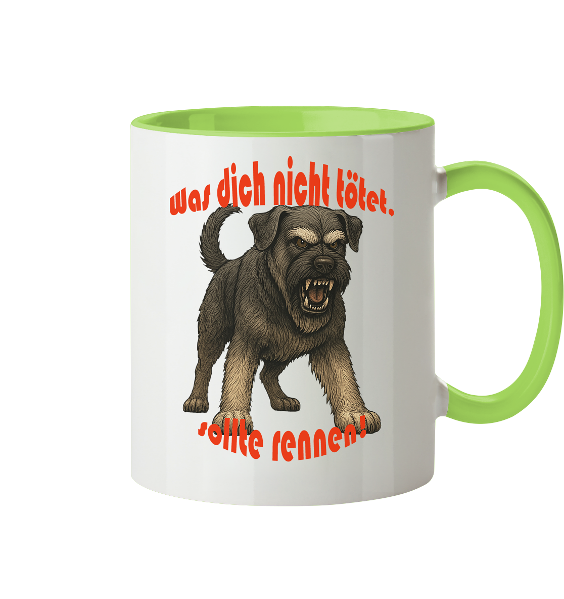 Tasse, zweifarbig Riesenschnauzer Pfeffersalz "Was dich nicht tötet" - Tasse zweifarbig