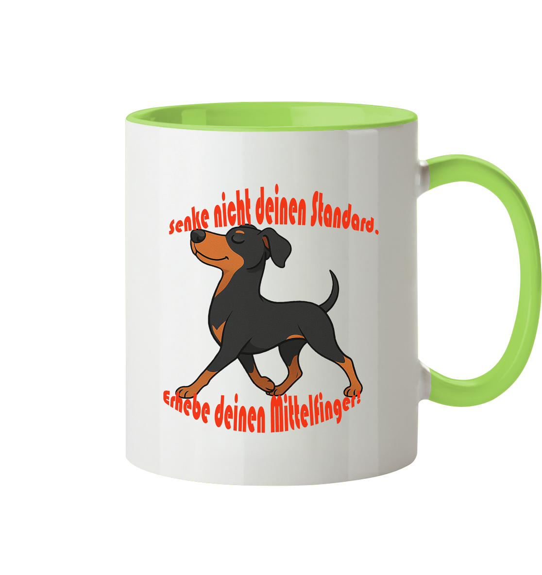 Tasse, zweifarbig Deutscher Pinscher Schwarzrot "Standard" - Tasse zweifarbig