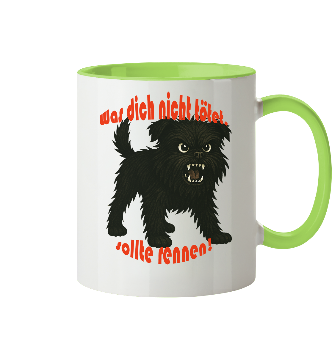 Tasse, zweifarbig Affenpinscher "Was dich nicht tötet" - Tasse zweifarbig