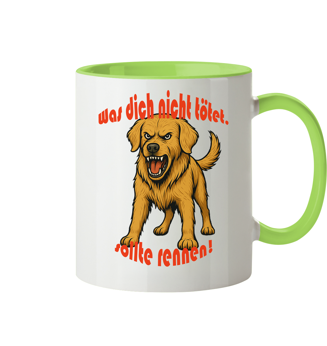 Tasse, zweifarbig Golden Retriever "Was dich nicht tötet" - Tasse zweifarbig