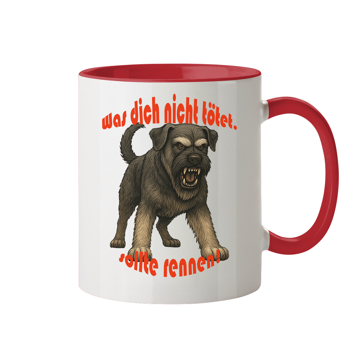 Tasse, zweifarbig Riesenschnauzer Pfeffersalz "Was dich nicht tötet" - Tasse zweifarbig