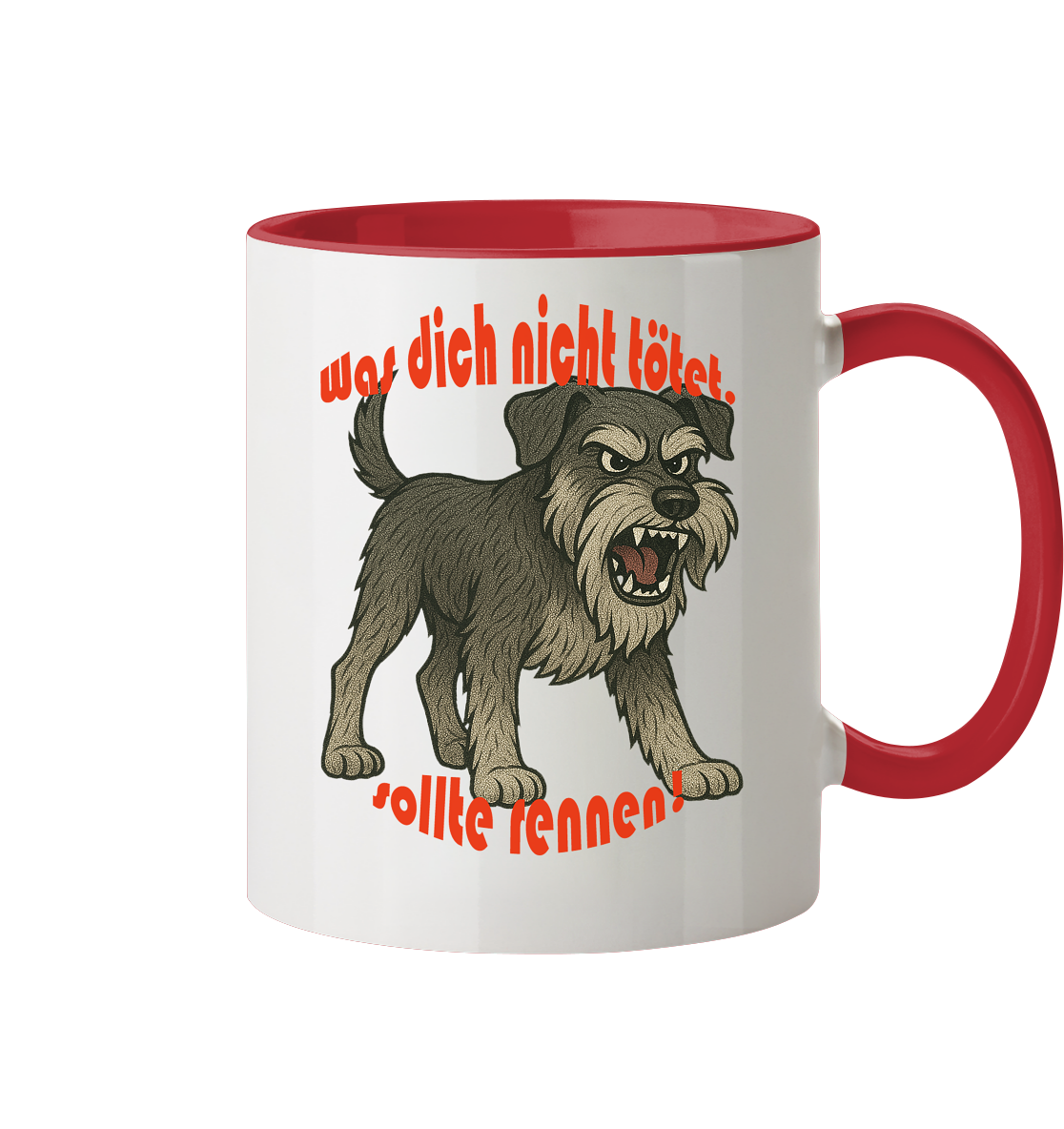 Tasse, zweifarbig Schnauzer Pfeffersalz "Was dich nicht tötet" - Tasse zweifarbig