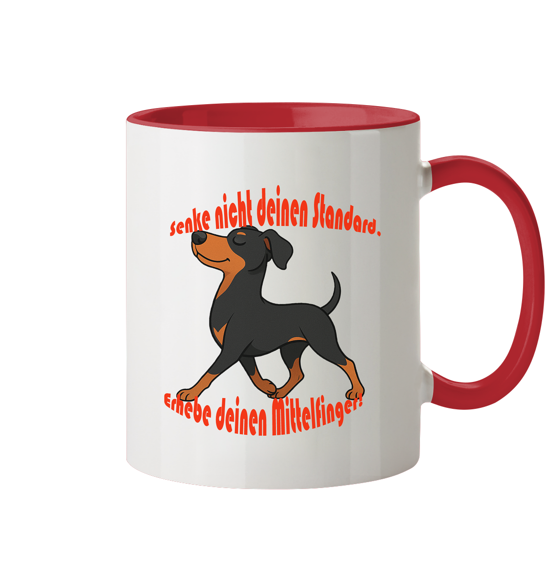 Tasse, zweifarbig Deutscher Pinscher Schwarzrot "Standard" - Tasse zweifarbig