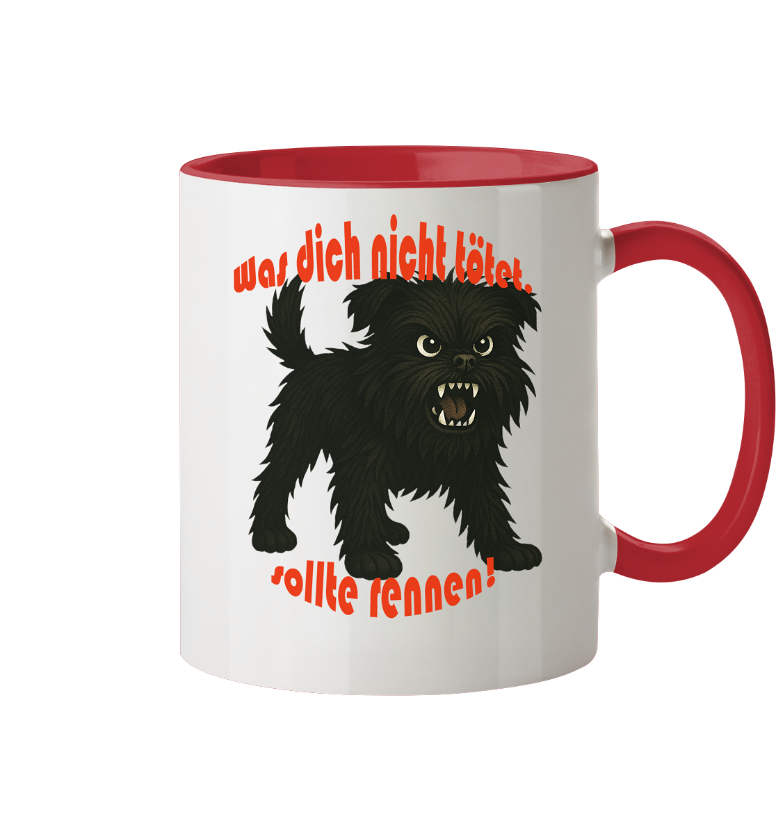 Tasse, zweifarbig Affenpinscher "Was dich nicht tötet" - Tasse zweifarbig