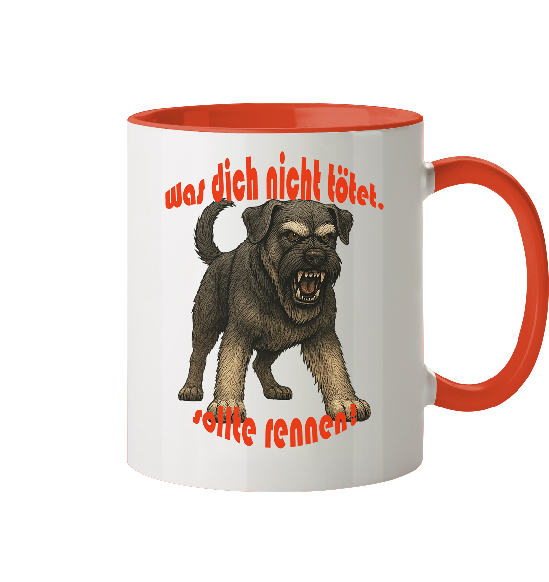 Tasse, zweifarbig Riesenschnauzer Pfeffersalz "Was dich nicht tötet" - Tasse zweifarbig