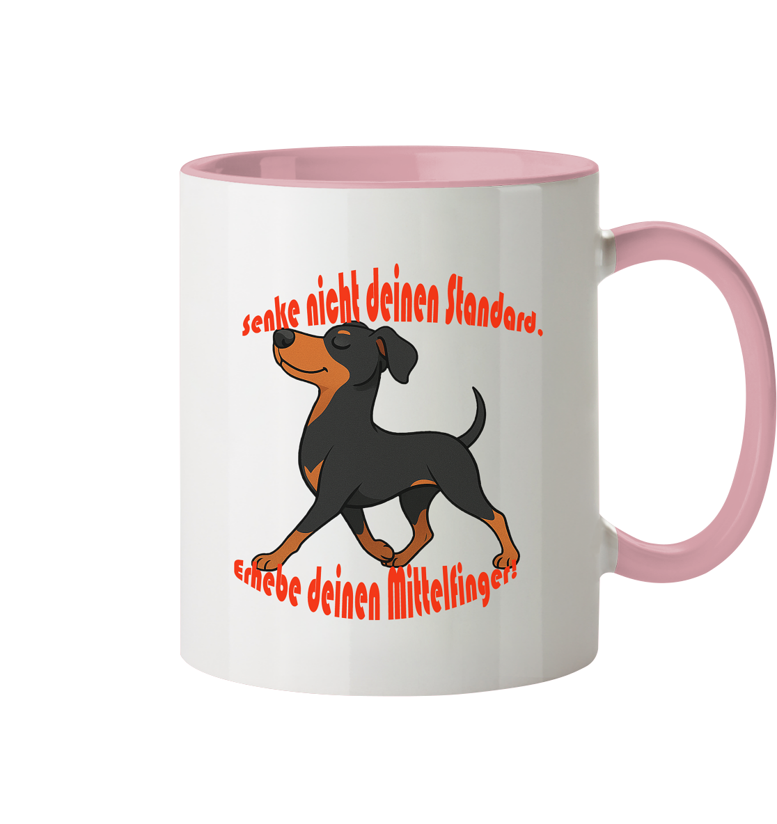 Tasse, zweifarbig Deutscher Pinscher Schwarzrot "Standard" - Tasse zweifarbig