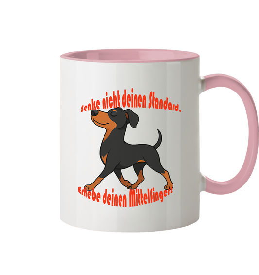 Tasse, zweifarbig Deutscher Pinscher Schwarzrot "Standard" - Tasse zweifarbig
