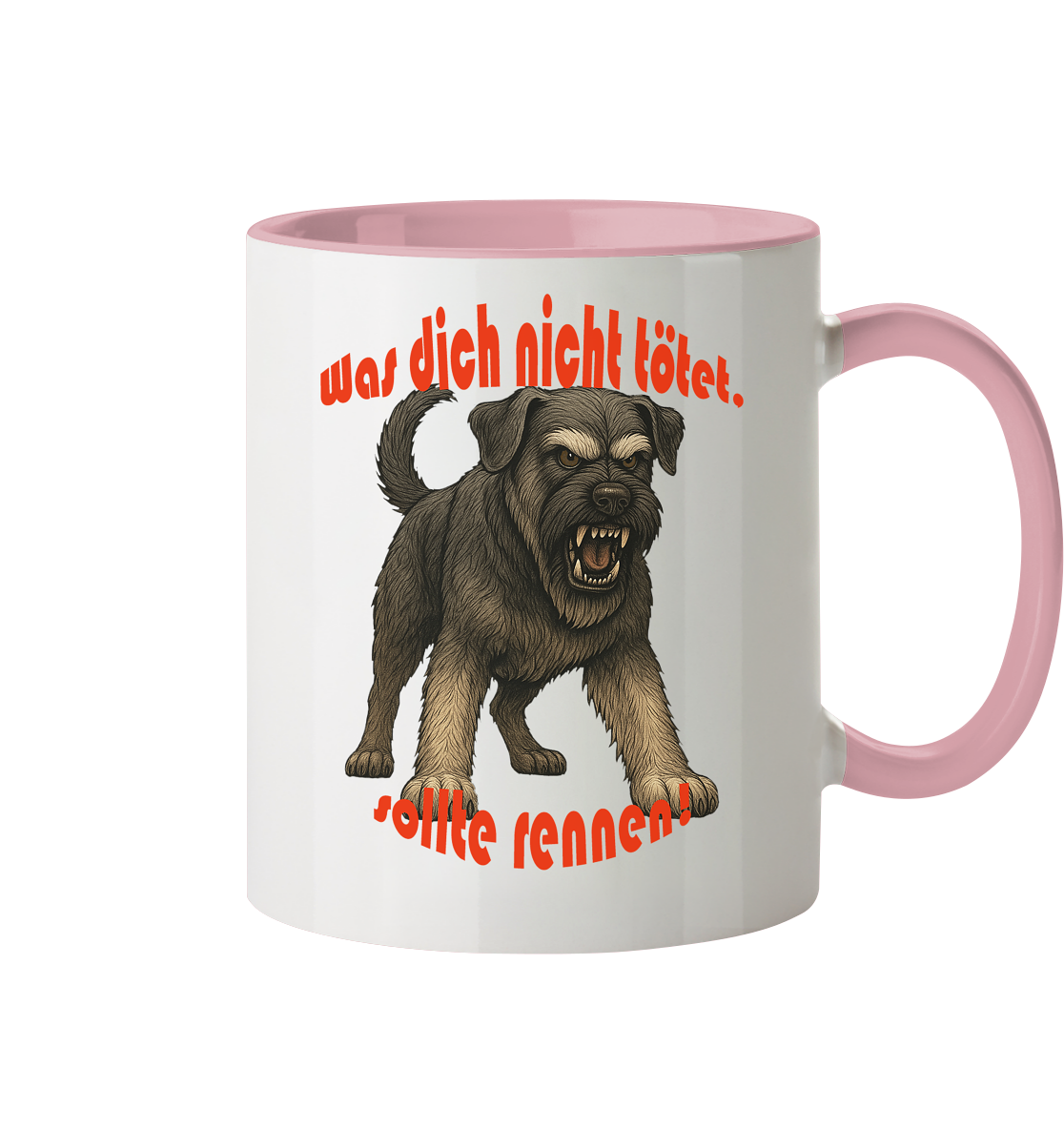 Tasse, zweifarbig Riesenschnauzer Pfeffersalz "Was dich nicht tötet" - Tasse zweifarbig