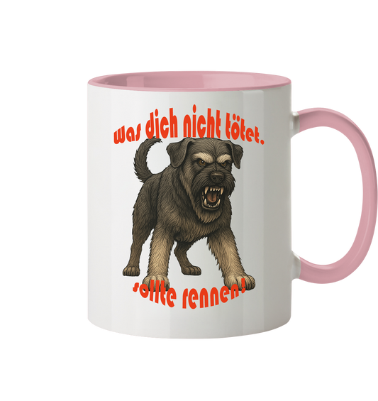 Tasse, zweifarbig Riesenschnauzer Pfeffersalz "Was dich nicht tötet" - Tasse zweifarbig