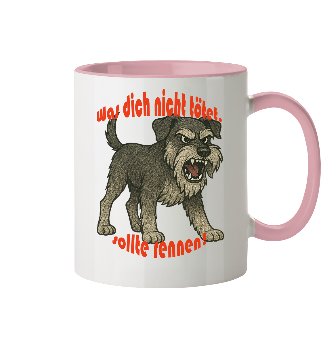 Tasse, zweifarbig Schnauzer Pfeffersalz "Was dich nicht tötet" - Tasse zweifarbig