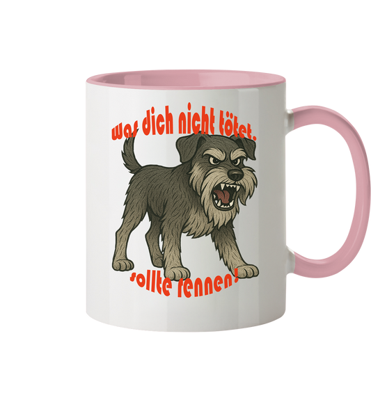 Tasse, zweifarbig Schnauzer Pfeffersalz "Was dich nicht tötet" - Tasse zweifarbig
