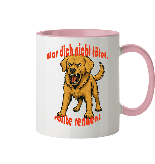 Tasse, zweifarbig Golden Retriever "Was dich nicht tötet" - Tasse zweifarbig